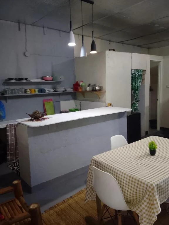 Dining table and counter area — Family Room